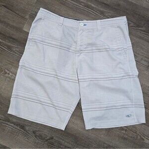 O'neill  quick dry board  shorts   shades of White & grey stripes  men's size 32